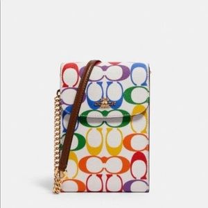 NEW PHONE CROSSBODY IN RAINBOW SIGNATURE CANVAS🌈